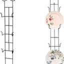 HOHIYA 42 Inch Plate Hangers Wall Display Rack 2 Pack Metal 4-Tier Vertical Heavy Duty Holder for Collectible Plates Picture Frames Artwork Taiwan Made Black