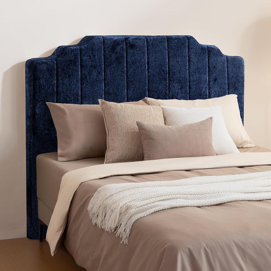 Queen Headboard, Blue Upholstered Headboard for Bed, No Assembly
Ideal for Queen Bed, Dorm College Apartments & Rentals, Pure Sponge Design, Velvet Comfort HeadBoard, Freestanding Headboard