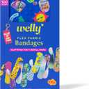 Welly Bandage Clip N' Go Tin & Refill Pack | Adhesive Flexible Fabric Bandages and Tin | Assorted Shapes and Patterns for Minor Cuts, Scrapes, and Wounds - 100 Count