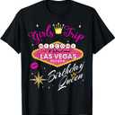 Las Vegas Girls Trip Birthday Queen Shirts For Women Squad T-Shirt (Small, Black)