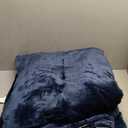 Bedsure GentleSoft Sherpa Fleece Blankets Queen Size for Bed - Thick and Warm Throw for Women and Men, Soft Fuzzy Plush Queen Blanket for Winter, Navy, 90x90 Inches