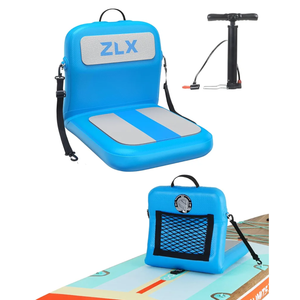 ZLX Paddle Board Seat with Back Support, Portable Kayak Seat, Air Pump Included, Universal Inflatable Seat for Adults, Foldable Ergonomic Design, Easy Fix for Outdoor Fishing/Kayaking/Camping