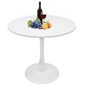 White Round Dining Table, 24 Inches Tulip Round Kitchen Table, Mid-Century Leisure Table for Small Places, Dining Room, Living Room, Cafe