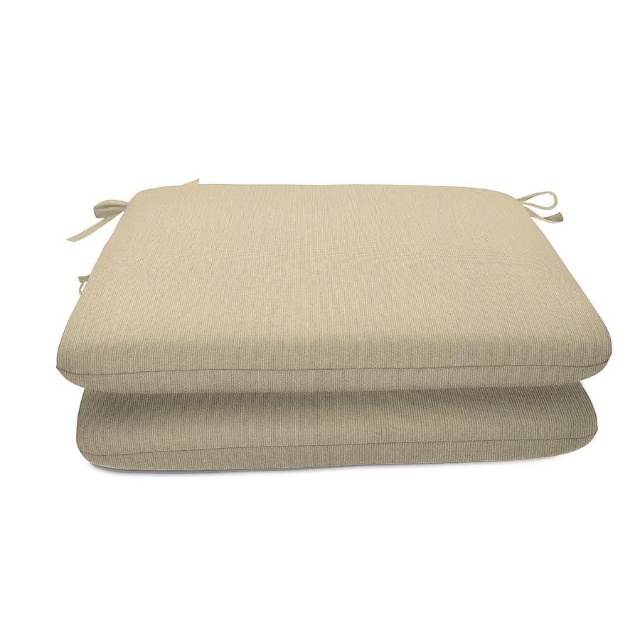 Sunbrella Seat Pad 18x18 QTY 2 Sunbrella Fabric 18-in x 18-in 2 -Piece Spectrum Sand Patio chair cushion