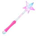 FlashingBlinkyLights Pink Super Star Princess LED Light Up Magic Wand for Kids