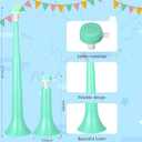 4 Pieces Green Stadium Horn Noisemakers for Adult, 21 Inch Vuvuzela Plastic Trumpet, St. Patricks Day Party, Light Green
