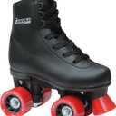 Chicago Girls Rink Roller Skates  Classic High-Top Quad Skates, Padded Ankle Collar, 54mm Urethane Wheels, Adjustable Trucks, Indoor & Outdoor (Men Size 4, Black/Red)