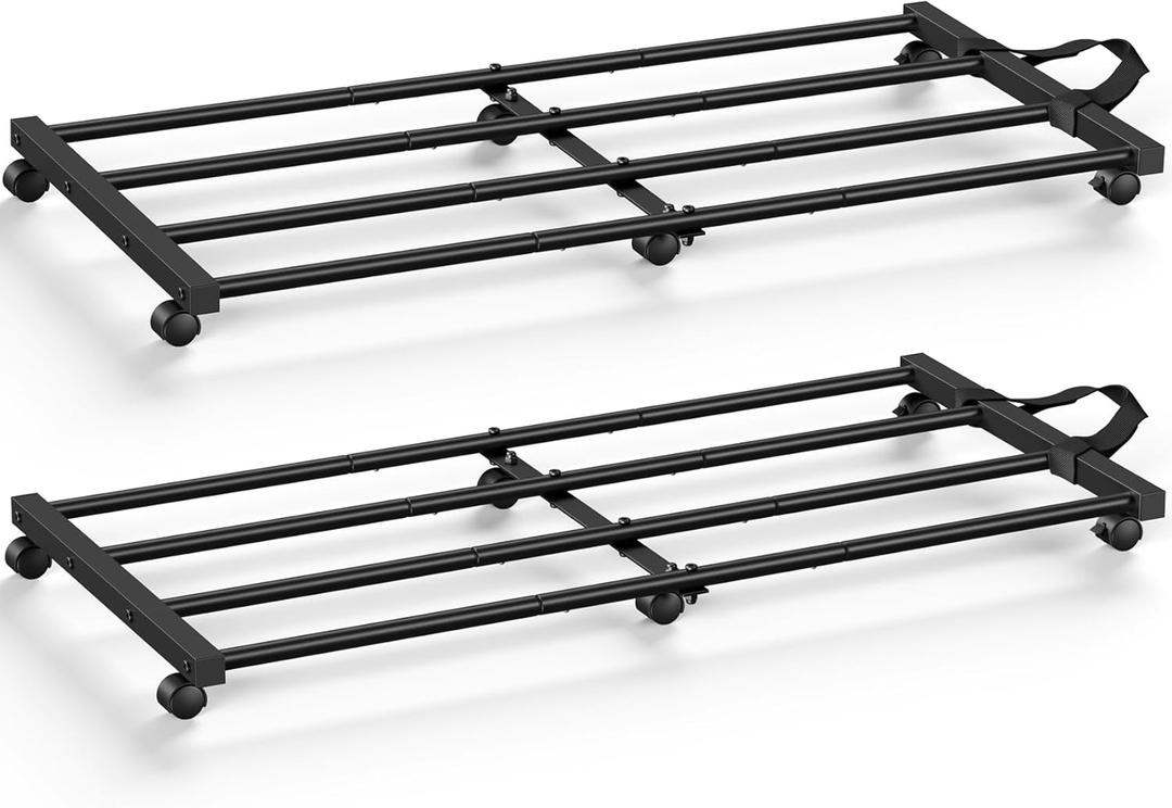 Mr IRONSTONE Under Bed Storage Containers with 6 Wheels | Upgraded HeavyDuty Metal Frame Holds Up to 80LBS | SpaceSaving Rolling Underbed Storage Organizer for Shoes, Clothes & Seasonal Items