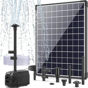 POPOSOAP 25W Solar Fountain Pump, Solar Water Pump with Water Flow Adjustable, Water Pump with Water Shortage Protection &17Ft Cord & 6.56FT Clear Tubing for Ponds, Waterfall, Garden