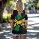 Women's Cold Shoulder Tops Summer Soft Short Sleeve V Neck T Shirts Basic Tees Trendy Sexy Going Out Blouse S-2XL (Black, XL)