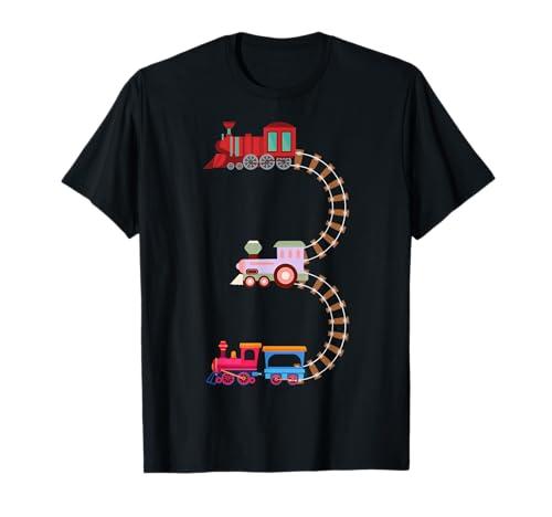 3rd Birthday Train Railroad Themed Fun 3 Years Old Boy Train T-Shirt 3T