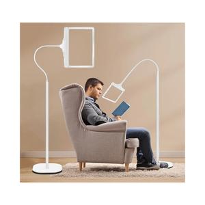 Rechargeable Floor Magnifying Glass with Light and Stand,43 LED Flexible Hands Free Magnifying Lamp,2-in-1 Large Lighted Magnifiers for Reading,Sewing,Crafts,Painting,Close Work,DIY White