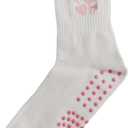 Pilates Socks for Women Yoga Barre Grippy Socks Non Slip Athletic Workout Crew Sock for Hospital (One Size, Pack 01)