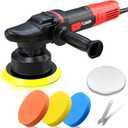 AOBEN Car Buffer Polisher,6 inch Dual Action Polisher,Random Buffer Polisher kit with 6 Variable Speed 1000-4500rpm,Detachable Handle,4 Buffing Pads for Car detailing Polishing and Waxing