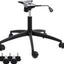 Frassie Heavy Duty Gaming Office Chair Metal Base Set Replace Part with Bottom Plate Stand Cylinder, 5 Wheels Bell Glides Replacement (Black)