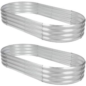 2Pack Raised Garden Bed 841FT,Galvanized Planter Box Oval Large Matel Steel Backyard Beds Outdoor for Vegetables,Flowers,Herbs,Plant (84x1ft(2PCS))
