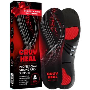 220+ lbs Plantar Fasciitis High Arch Support Insoles Men Women - Orthotic Shoe Inserts - Boot Work Shoe Insole (S, Black) (S(Men 6.5-8.5/Women 7.5-9.5)) 220+ lbs Plantar Fasciitis High Arch Support Insoles Men Women - Orthotic Shoe Inserts - Boot Work Shoe Insole (S, Black) (S(Men 6.5-8.5/Women 7.5-9.5))