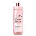 Olay Super Serum Hand & Body Lotion for Dry Skin, 24hr Long Lasting Hydration, 5+ Ingredient Complex for Bright Even Firm Luminous Skin, Sweet Vanilla & Soft Wood Scent, 18.5 fl oz