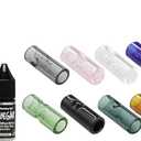 Rollers-Glass Tips-12 Pack- Variety Sizes & Colors (8mm,10mm,12mm) Bundled with GlueGar 10ml, Tube, Caligars Sticker (Mix, 12mm)