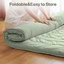 ZonLi Japanese Floor Mattress Futon Mattress Full Size, 4" Thicken Roll Up Tatami Mat 100% Cotton Washable Cover, Portable & Foldable Floor Bed Mattress for Sleeping, Dormitory, Adult Kids, White