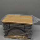 Extra Large Trash Bag Holder Stackable Kitchen Storage, 2 Pack Wall Mounted Pantry Organizers and Storage with Bamboo Top, Garbage Bag Dispenser Under Sink for Laundry Room and Kitchen (Wood Bottom Black-2 Pack)