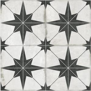 The Tiles Plaza Peel and Stick Encaustic Backsplash, Black Star Patterned Stick on Tile, Self-Adhesive Wall Tile Sticker for Kitchen Bathroom Fireplace Stairs, 10 Sheets