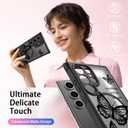 SEXYMOM Magnetic for Samsung Galaxy S24 Ultra Case - Wireless Charging Compatible,Cute Floral Design for Women and Girls,Slim Fit Translucent Matte Phone Case - Butterfly