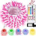 LitHome Color Changing Christmas String Lights Connectable, 35 Colors 66Ft 200 LED Christmas Lights Outdoor with Remote, Plug in Valentine's Day String Light for Xmas Tree Indoor Easter Decoration (Clear Wire)