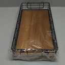 Acacia Toilet Paper Basket, 13 Inch Tank Tray Top of Toiletries Storage Organizer for Bathroom, Living Room and Kitchen (Acacia & Black)