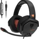 NUBWO N16 Gaming Headset - Noise Canceling Mic, Stereo Sound, and Comfortable Design for PS5, PS4, Xbox One, Switch, PC, Laptop, and Mac Orange