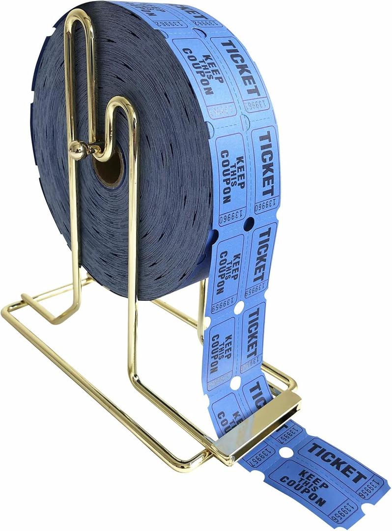 Yuanhe Deluxe Raffle Ticket Dispenser -1PC Brass Plated Ticket Holder for Single-Roll & Double-Roll Tickets