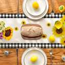 Artoid Mode Buffalo Plaid Sunflower Sunshine Vase Summer Table Runner, Spring Kitchen Dining Table Decoration for Home Party Decor 13x90 Inch