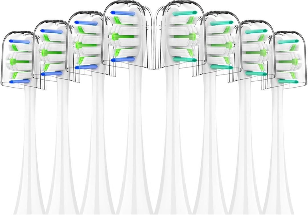 Replacement Toothbrush Heads for Philips Sonicare - 8 Pack Soft Gentle Bristles Compatible with Most Sonicare Click-On Electric Toothbrushes (White)