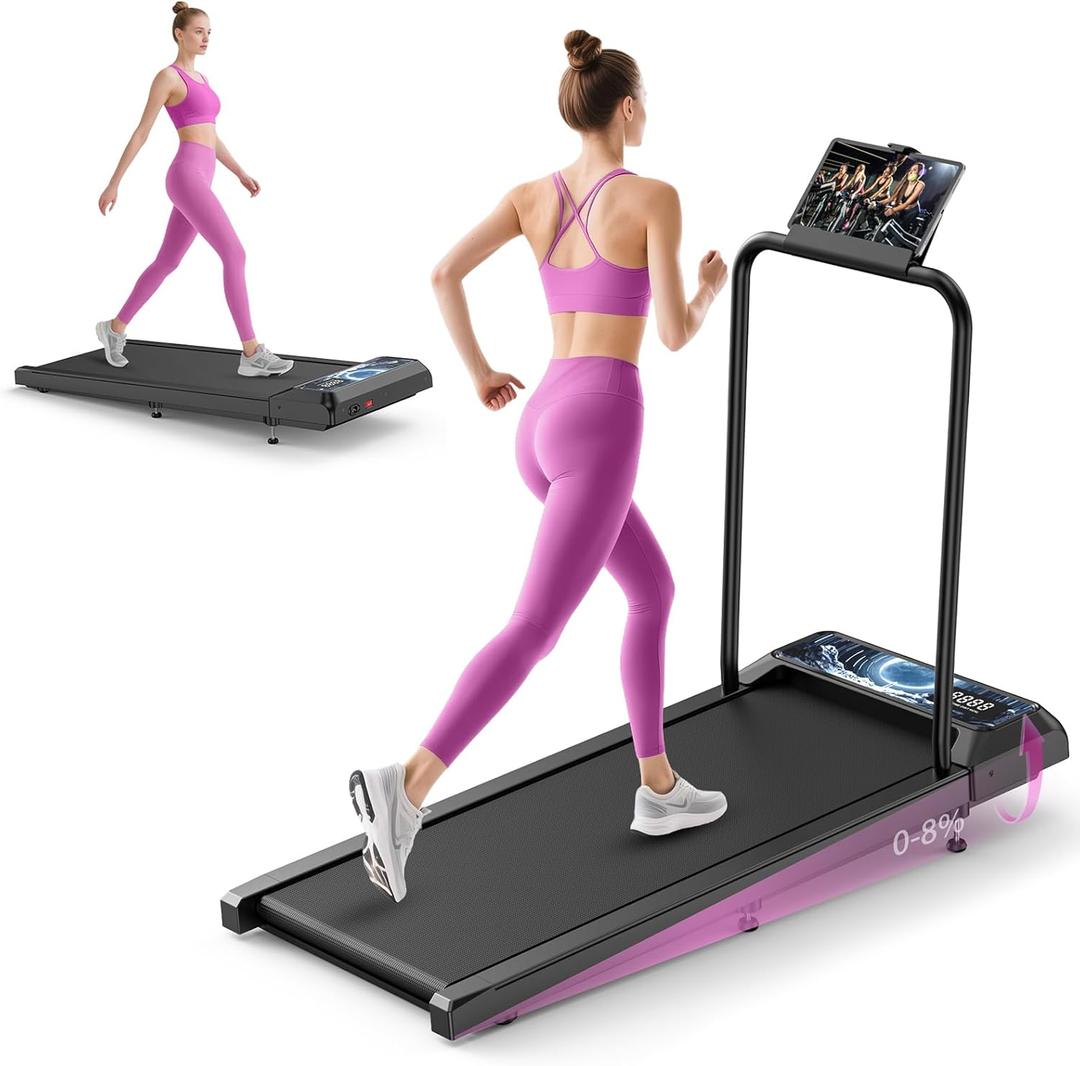 Walking Treadmill with Removable Handle,2.5HP Portable Treadmills for Home and Office, 270Lbs Capacity Under Desk Treadmill with APP &Remote Control, LED Display (moon)