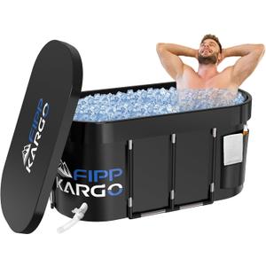 Ice Bath Tub for Athletes - 129 Gal Cold Plunge Tub for Recovery, Portable Bathtub Adult, Outdoor Large Oval Ice Plunge for Ice Bath, Cold Tub for Home, Gyms, Indoor, and Cold Water Training