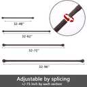GXOACKJ Curtain Rods for windows 48 to 84-93 inch, 5/8 inch Decorative Brown Splicing Heavy Duty Metal Curtain Rod set with Brackets