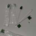8 Pcs Glass Four-Leaf Clover Drink Stirrers, Reusable Lucky Shamrock Cocktail Drink Accessory, Green Swizzle Sticks for Irish Party, Bar Cart, Coffee & Holiday Decor