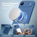 Magnetic for iPhone Air Case, Compatible with MagSafe, [Full Camera Protection][Screen Protector] Silicone Shockproof Protective Phone Case for iPhone 17 Air 6.5", Lake Blue