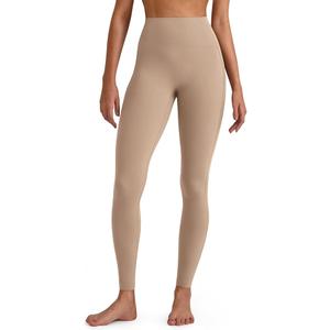 G4Free BareFeel High Waisted Seamless Lounge Leggings Soft Workout Yoga Pants for Women with Pockets (Toffee,S,27'')
