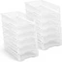 Geetery Set of 12 Turn in Trays Classroom Plastic Trays for Teachers Stackable Paper Tray Plastic Classroom Teachers Desk Letter Organizer Storage Baskets for Office, Desk, Home (Clear)