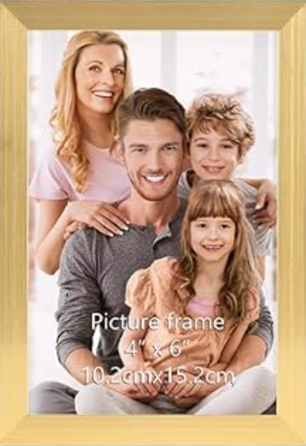 Icona Bay 4x6 Gold Picture Frame Beautifully Detailed Molding, Contemporary Picture Frame Set, Wall Mount or Table Top, Inspirations Collection