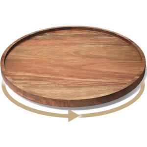VERTORGAN Lazy Susan Organizer for Kitchen,Acacia Wood Turntable for Cabinet, Pantry, Table, Countertop, Vanity, Spice RackLarge