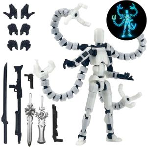 T13 Already Assembled Action Figure Accessories,T13 Multi-Jointed Movable,for Collectors Desktop Decorations t-13 Movability 3D Printed Toys (Luminous, 7.2inch)