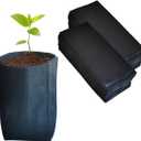 gardtree 150PCS 77.8 Inch Breathable Plant Grow Bags - Biodegradable Non-Woven Plant Seedling Pots for Seed Starting, Indoor/Outdoor Vegetables, Herbs, Flower | Easy Transplant, Space Saving, Black