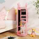 Free-Standing Full Length Mirror Kids Jewelry Armoire Cabinet