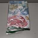 Newbridge Spring Rectangle Vinyl Flannel Backed Tablecloth, 60 x 102 Inch, Stone Crab Print, Blue and Red Indoor Outdoor Waterproof Vinyl Table Cloth, Cape Cod Clambake