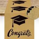 Burlap Graduation Table Runner 7213 Inch 2026 Graduation Party Decorations Jute Congrats Grad Cap Table Runners Rustic Table Runner for Dining Room Kitchen Home Graduation Party Supplies