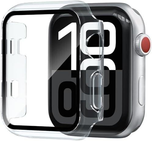 Foamia 2 Pack Case for Apple Watch Screen Protector, Hard PC Case with Tempered Glass Protective Cover Guard Bumper, Slim Apple Watch Cover for iWatch Series 3 2 1 - Clear/Clear 38mm