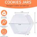 CAGSIG Candy jars with lids 4 Pack Plastic Candy Jars with Lid, Hexagon Candy Jars Cookie Jars for Kitchen, Clear Candy Containers for Snacks, Candy, Cookie, Dog Treats, Coffee Pod(30 OZ)