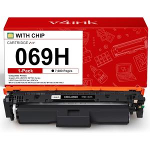 v4ink 069H 069 Black Toner Cartridge Compatible Replacement for Canon 069H 069 High Capacity Works for Canon Color imageCLASS MF750C LBP670C Series LBP674Cdw MF753Cdw MF754Cdw Printer Pack of 1 Black